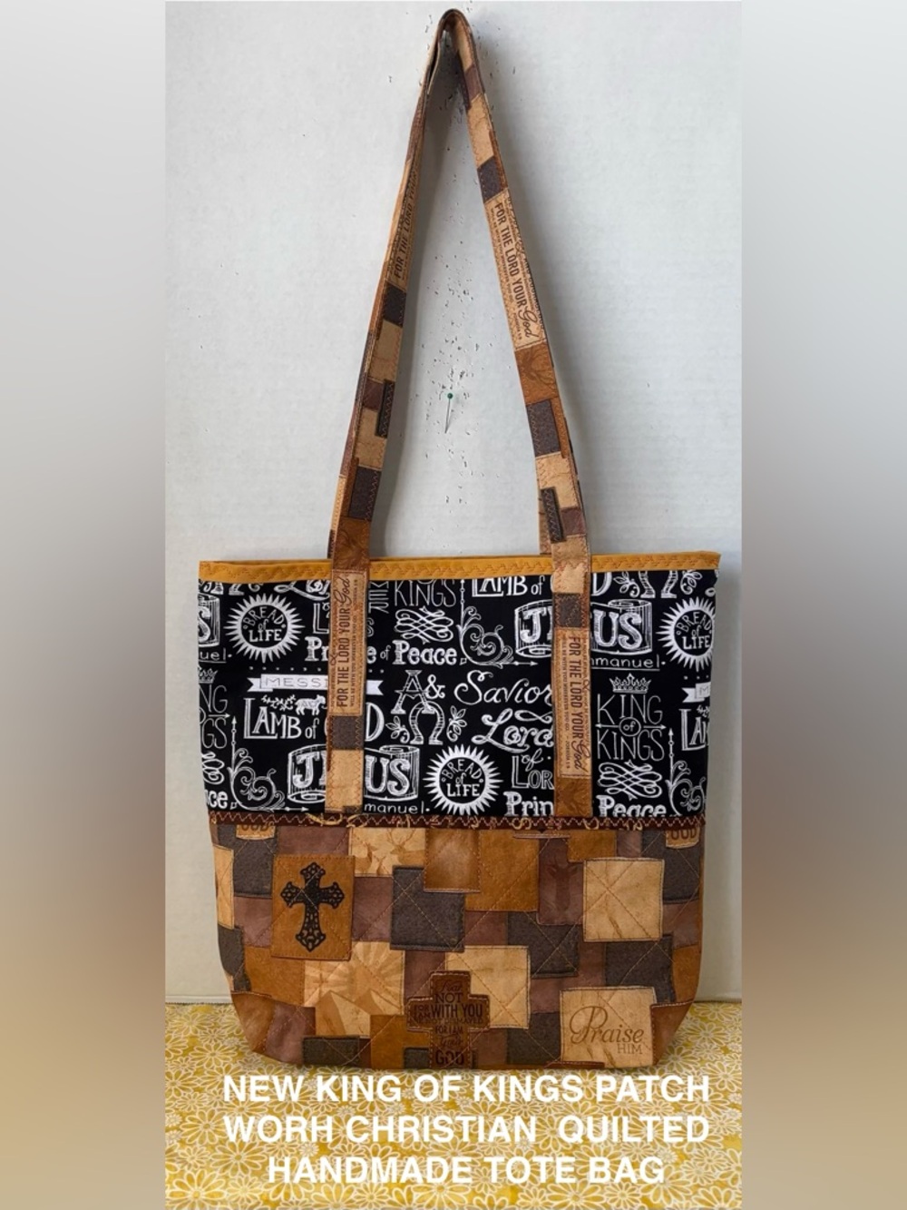 New King of Kings Patchwork Christian Quilted Handmade Shoulder Bag